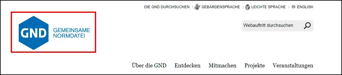 Screenshot von gnd.network - Logo der Gemeinsamen Normdatei (GND) Screenshot von gnd.network - Logo der Gemeinsamen Normdatei (GND)
