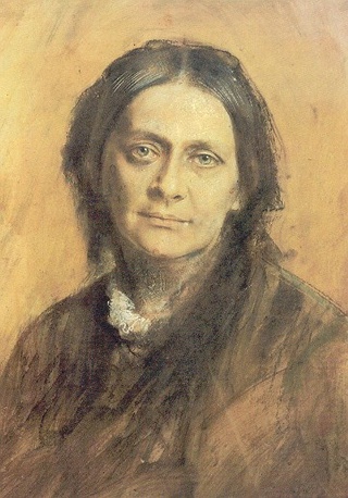 A color portrait drawing of the composer Clara Schumann. A color portrait drawing of the composer Clara Schumann.